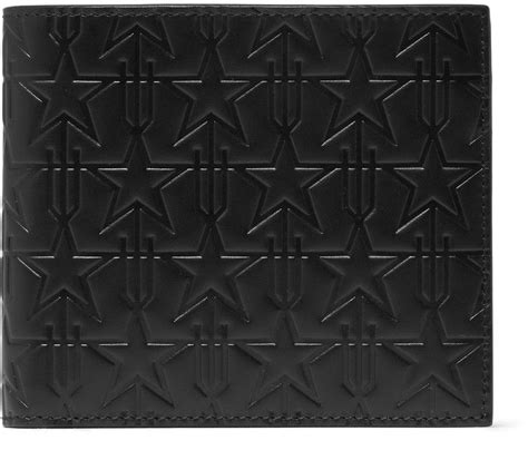 givenchy star-embossed leather billfold wallet